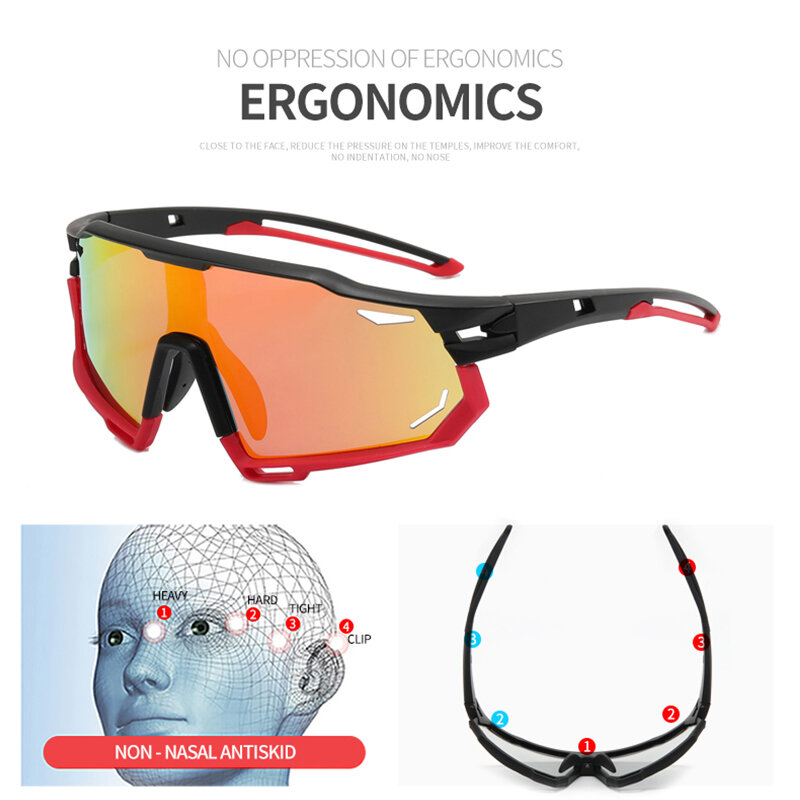 Óculos esportivos fotocromáticos para homens e mulheres, óculos polarizados bicicleta, montanha MTB ciclismo óculos de sol, óculos de bicicleta, UV400