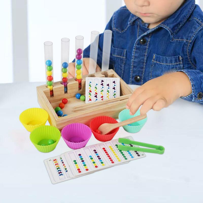 Juguete Montessori juego de cuentas de Motor fino para niños, niñas y niños pequeños