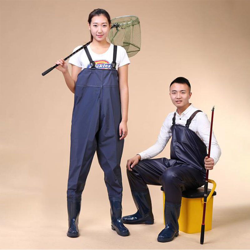 Outdoor Half Body Waders Clothes Stretch Wear Resistant Waterproof Non-Slip Thicken Boots Jumpsuit Fishing Trousers Overalls