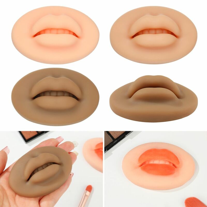 Prática 3d lábio macio pele de silicone boca aberta para artistas maquiagem permanente microblading lábio blush formação acessórios ferramenta