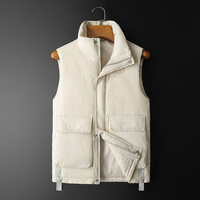2023 New Autumn and Winter Youth Fashion Trend Down Work Vest Warm Vest Men's Casual Loose Korean Fit Vest