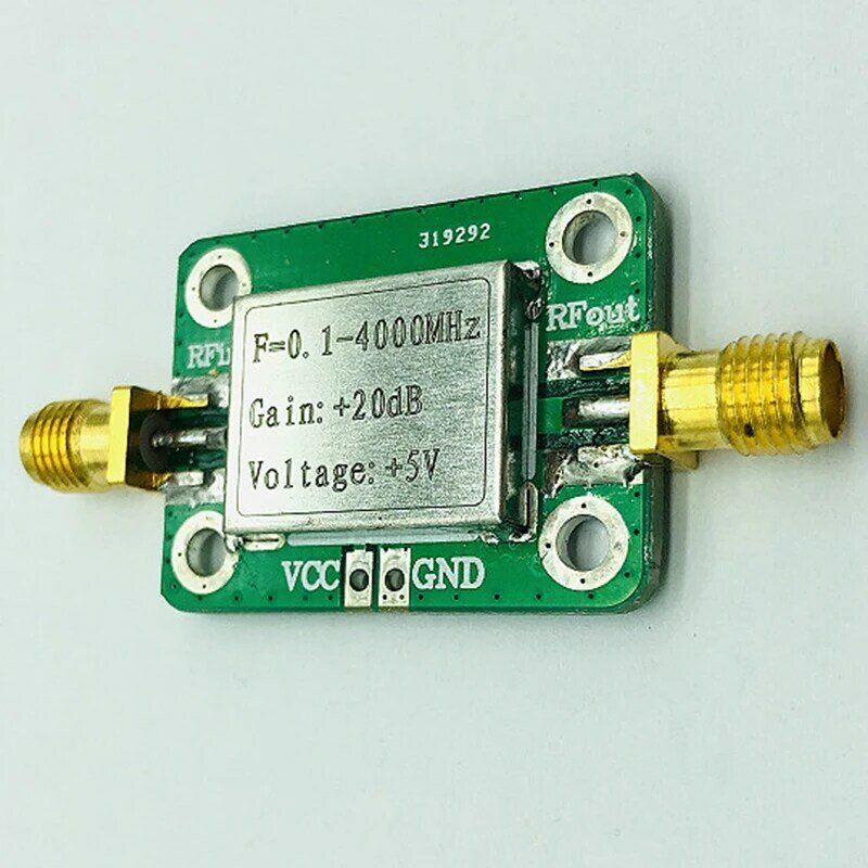 Amplificador de banda ancha de 0,1-4000MHz y 20DB, dispositivo de bajo ruido con módulo RF de microondas, señal de banda ancha LNA