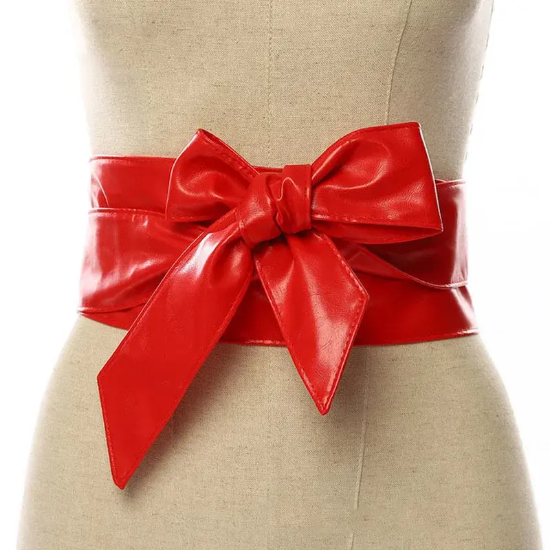 Cinturón de encaje con lazo para mujer, cinturilla ancha más larga, lazo, decoración de vestido