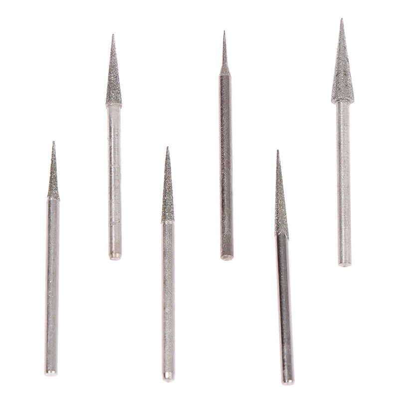 Cabezales de pulido de diamante, brocas de aguja de 1-4mm, 6 piezas, herramienta de tallado y grabado, 2,35mm