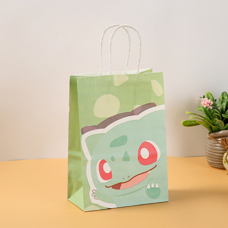 Kawaii Pokemon мультфильм печать портативная бумажная сумка Babybirthday подарок упаковка BagKraft бумага Портативная сумка для покупок