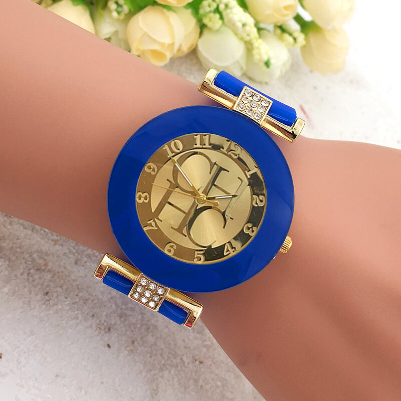 Orologi in Silicone da donna di nuova moda orologio al quarzo Casual da donna orologi sportivi in cristallo dorato orologio da polso caldo Relogios Feminino