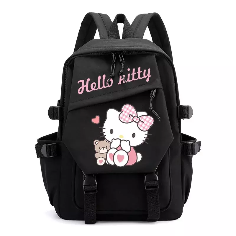 Sanrio New Hellokitty Tornister studencki z nadrukiem Cute Cartoon Męski i damski lekki plecak płócienny na komputer