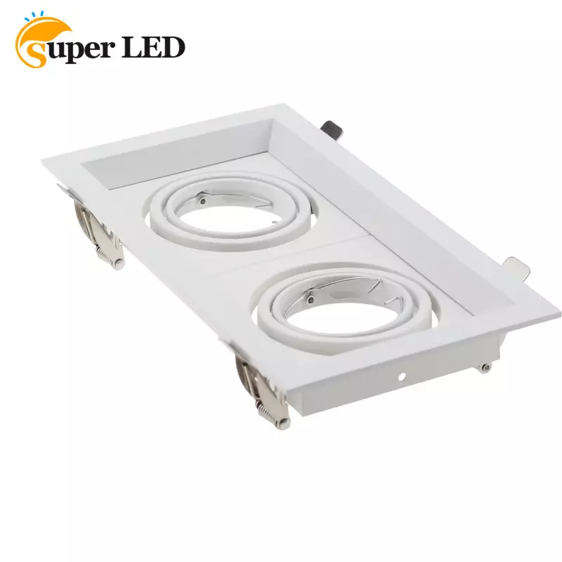 Putih Hitam tetap Downlight fitting aluminium bingkai besi GU10 potongan 105mm LED tersembunyi bingkai lampu sorot
