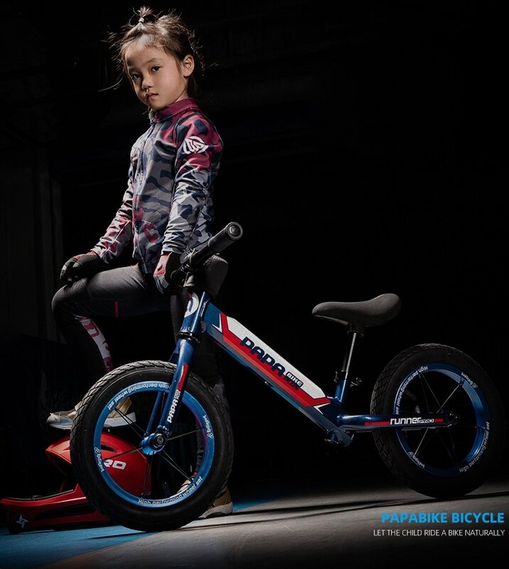 Balance Bike PAPA BIKE Kids Scooter da 2 a 5 anni bici senza pedali carrello per bambini in lega di alluminio da 12 pollici