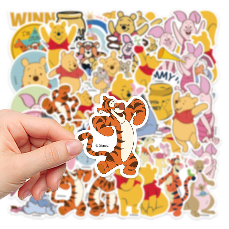 Disney Winnie the Pooh Adesivos para crianças, Decalques bonitos dos desenhos animados, Brinquedo DIY, Telefone, Garrafa de água, Notebook, Graffiti Etiqueta, 10 Pcs, 30 Pcs, 50Pcs
