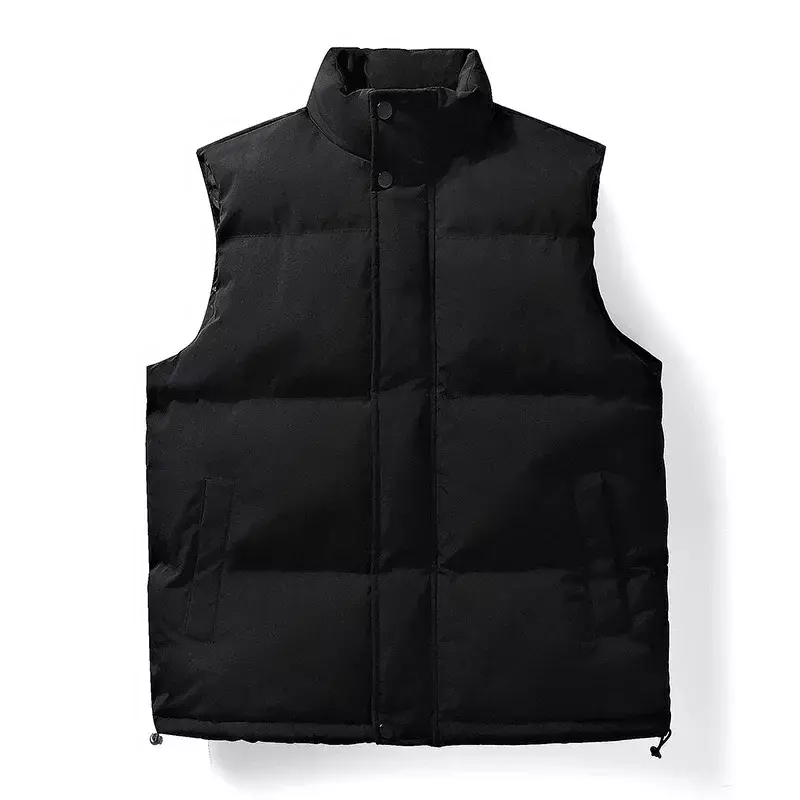 Winter Men's Solid Bread Pedded Vest Outdoor Windproof and Versatile Padded Clothing Casual Men's Warm Jacket
