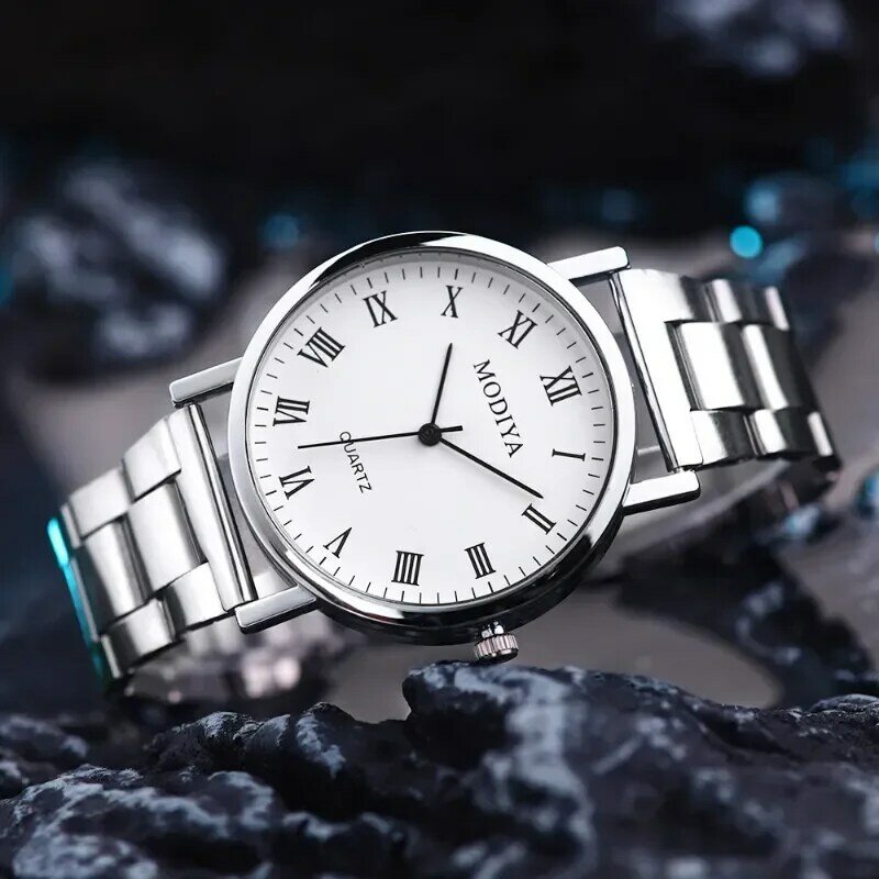 Casual Number Dial Quartz Watch Brand Steel Mesh Belt Watch for Men Round Business Wristwatches Luxury Clock Relogio Feminino