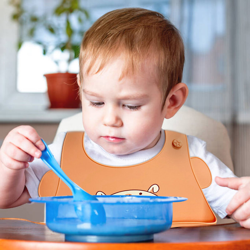 아기 실리콘 턱받이 방수 유아 먹이 턱 받이 부드러운 아기 먹이 앞치마 음식 포수 조절 및 안전 쉽게 청소 닦아