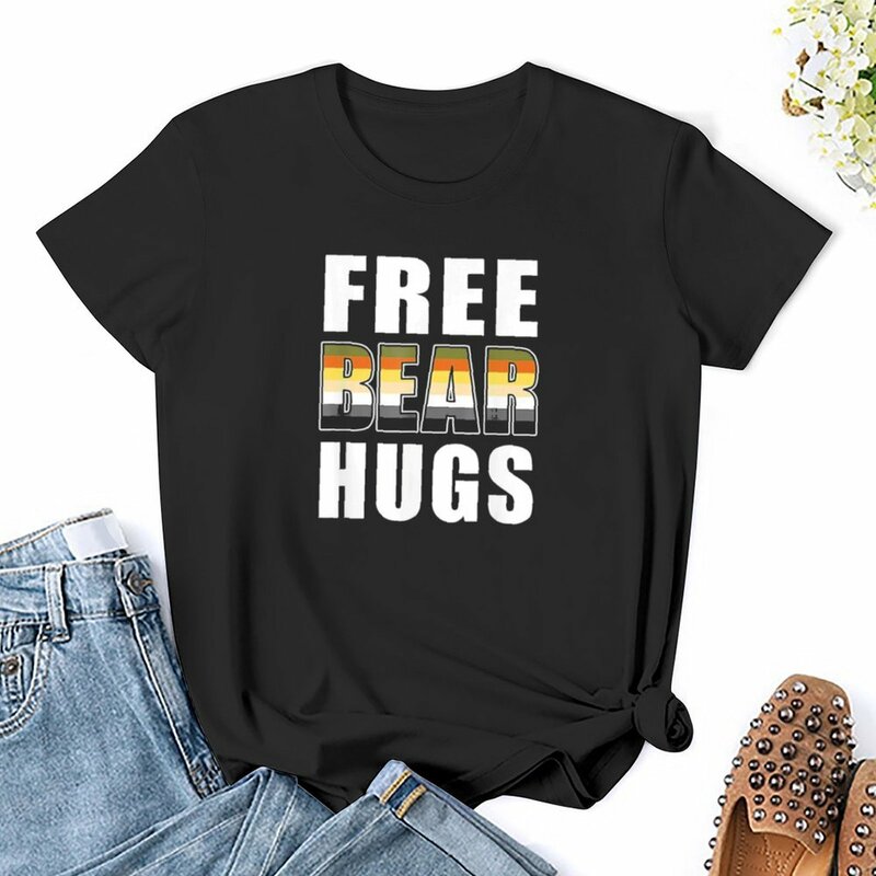 Free Bear Hugs camiseta LGBTQ para mujer, ropa divertida para mujer, camisas ariat