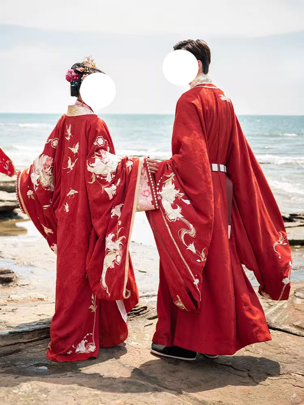 Cinese tradizionale Phoenix buon auspicio abbigliamento da sposa sposa sposo Costume fatto a mano ricamo vestito Costume Song Dynasty SSY