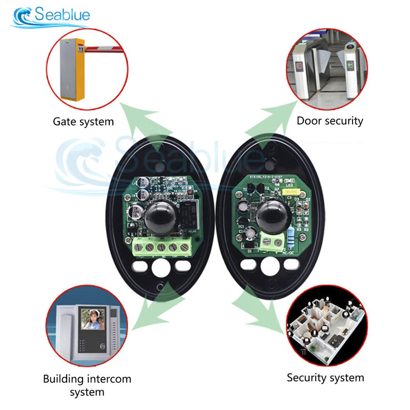 Alarma antirrobo de inducción automática, Detector de fotocélulas infrarrojas de seguridad para puerta automatizada/puerta de garaje, 1 piezas, CC de 12-24V