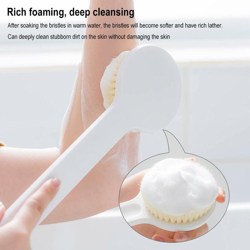 Enlarge Sponge Long Hanlde Soft Hair Bath Brush Rub Exfoliating Brush Shower Tool Cleaning Cleaning Scrubber Back L0C3