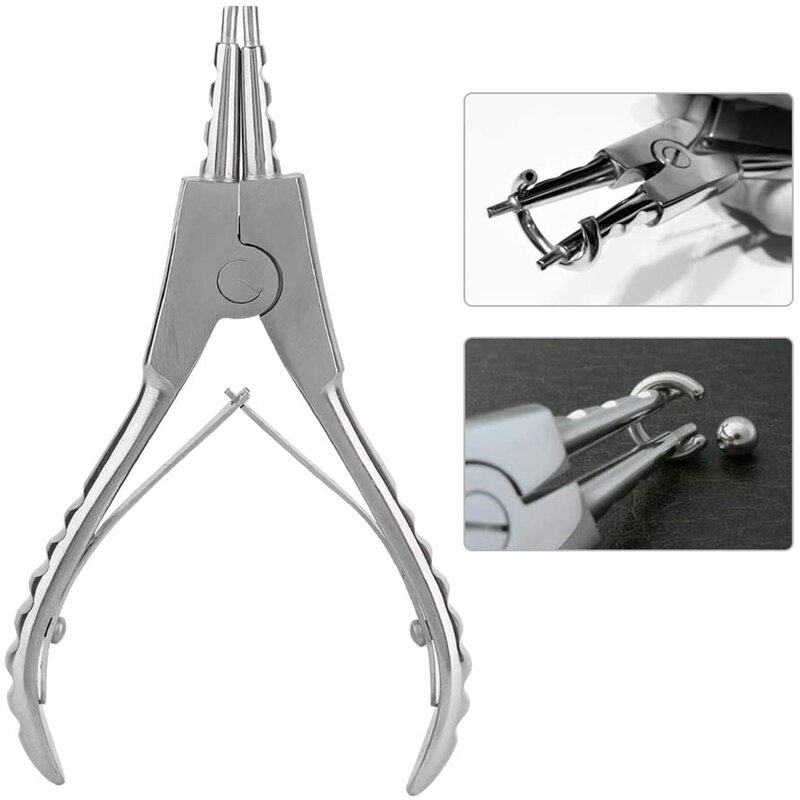 Pinza de aguja de acero inoxidable, herramienta profesional para perforación corporal, 1 unidad