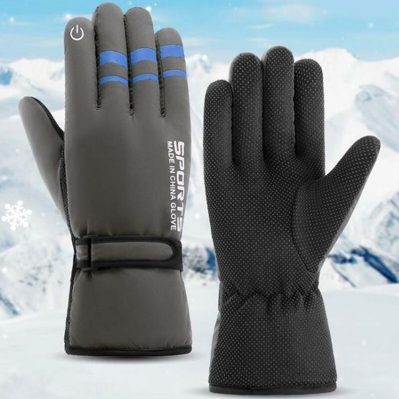 Przeciwdeszczowe rękawice narciarskie zimowe wodoodporne rękawice rowerowe dla kobiet mężczyzn ekran dotykowy antypoślizgowe ciepłe podszycie polarowe na zewnątrz