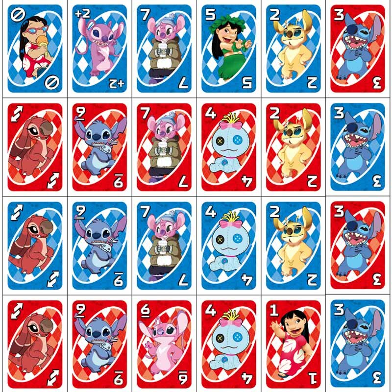 Mattel Games UNO LILO & STITCH Card Game for Family Night Featuring Tv Show Themed Graphics and a Special Rule for 2-10 Players