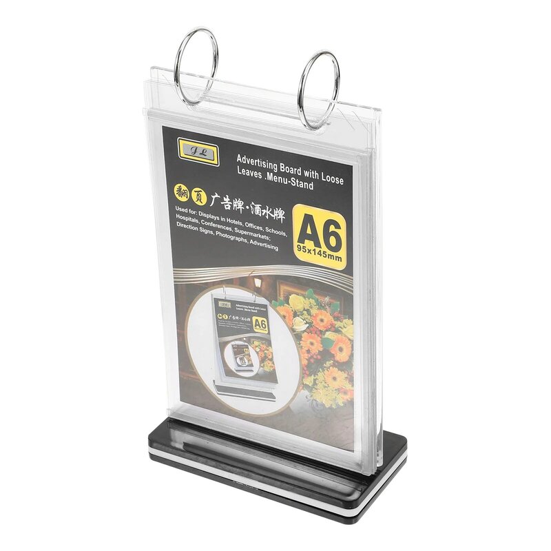 Flip Desktop Card Acrylic Sign Holder Menu Holder Plastic Folder Clear Price Show Rack Supermarket Price Holder Base