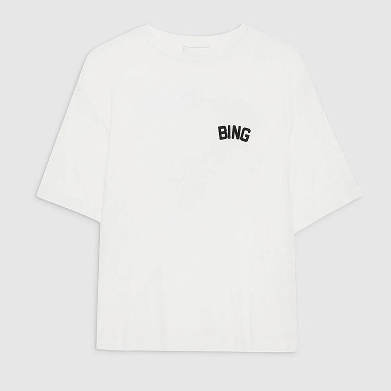 24 Zomer Nieuwe Noord-Amerikaanse Niche Ab Letters Bing Back Star Print Katoen Wit Dames T-Shirt Met Korte Mouwen