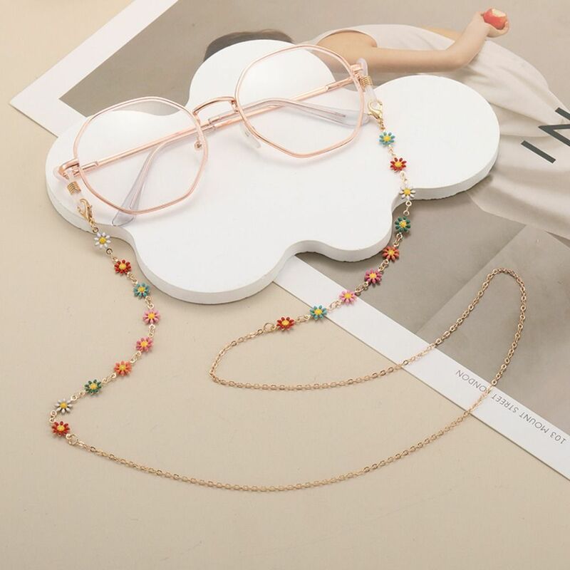 Cadena de gafas con cuentas Vintage para mujer, joyería elegante, cordón para máscara, cadena de gafas de cristal de cobre bohemio