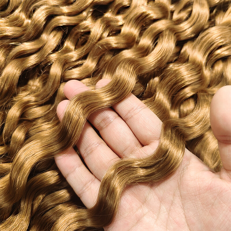 Rambut jumlah besar manusia untuk kepangan cahaya keriting gelombang coklat bundel rambut Remy Brasil tanpa kain alami hitam ekstensi rambut manusia