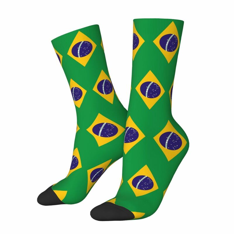 ของขวัญสำหรับทุกเพศถุงเท้าธงชาติบราซิลชุดถุงเท้ายาวสไตล์ฮาราจูกุ
