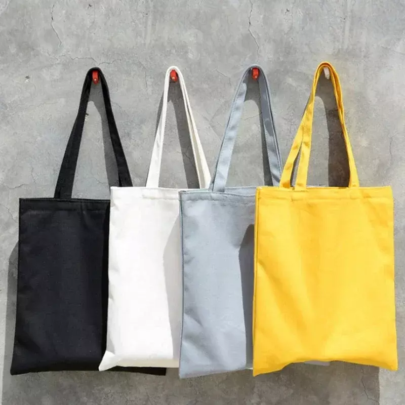 Ctw2 Frauen solide Leinwand lässige Einkaufstasche Umhängetaschen für Mädchen weibliche DIY Handtaschen umwelt freundliche Einkaufstasche