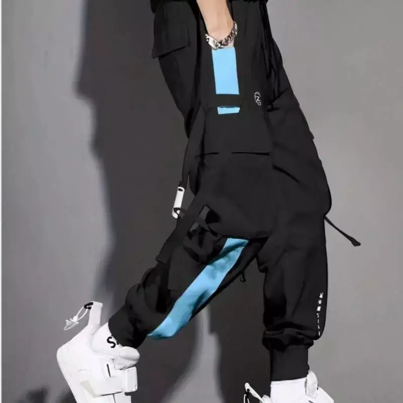 Casualowe kieszonkowe spodnie męskie Cargo odzież letnia jesień Outdoor styl angielski Y2k ubrania Streetwear Harajuku Kanye