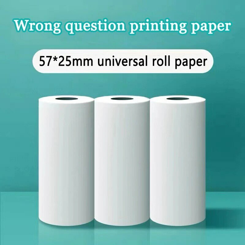 57*25MM Thermal Paper Label Sticker Self-adhesive Rolls Paper For Mini Printer Instant Print Kids Camera Photo Paper Replacement