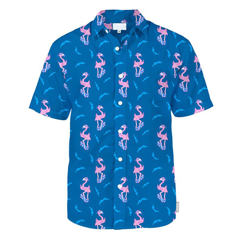 2024 Heren Shirt Hawaii Shirt Vogel Patroon 3d Print Straat Casual Korte Mouwen Shirt Van Hoge Kwaliteit
