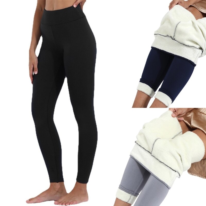 Leggings inverno para mulheres cintura térmica quente calças yoga calças caminhada dropship
