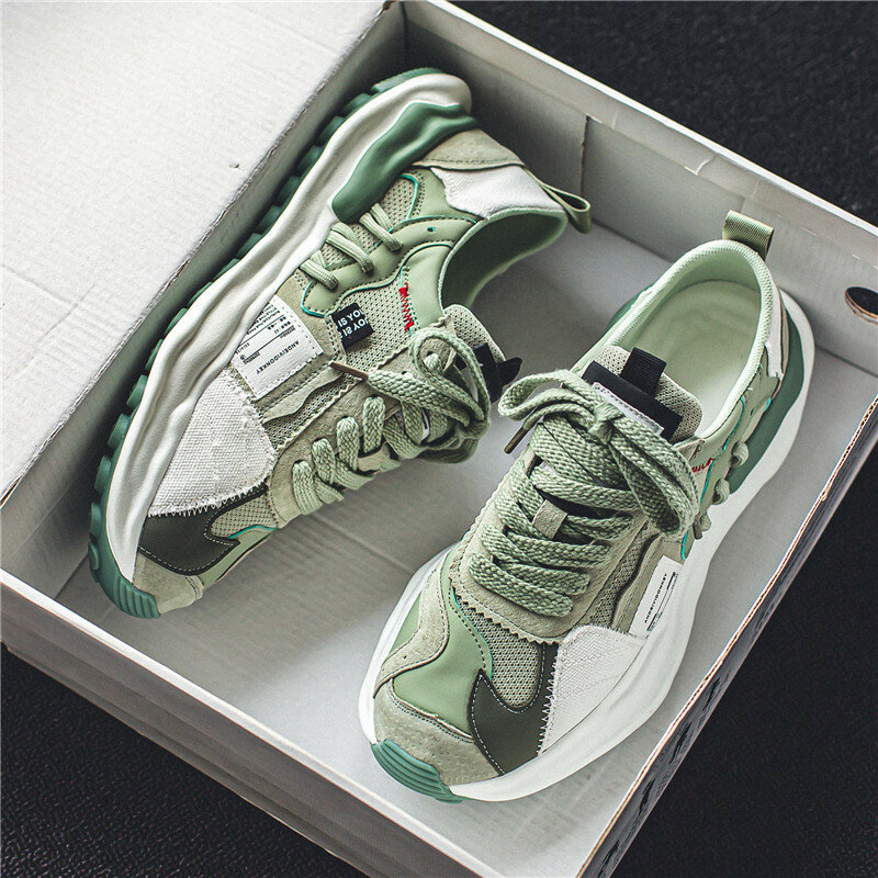 Men's Walking Shoes Casual Breathable Sneakers Lace-up Comfortable Sport Shoes Non-Slip Wear-Resistant Zapatillas Hombre