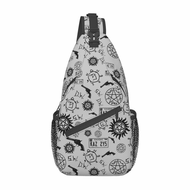 Mochila con símbolos supernaturales para hombre, bolso de hombro personalizado, bandolera, mochila de viaje