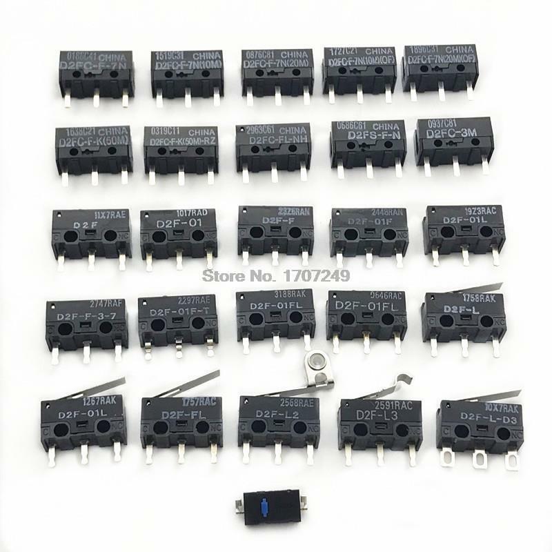 Free Shipping 10Pcs Micro Switch D2FC-F-7N 10M 20M OF D2FC-F-K 50M 60MN D2F D2F-F D2F-01 D2F-L D2F-01F D2F-F-3-7 button switches
