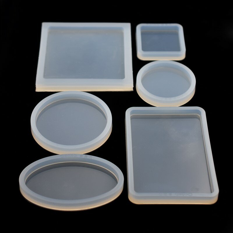 SNASAN-Molde de silicona cuadrado, redondo, ovalado, rectangular, para álbum de recortes de joyería, hecho a mano, moldes de resina epoxi DIY