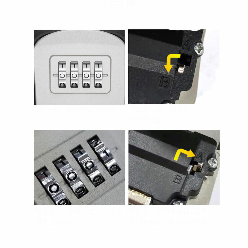 plastic Key Lock Box Wall Mounted Key Safe Box Weatherproof 4 Digit Combination Key Storage Lock Box