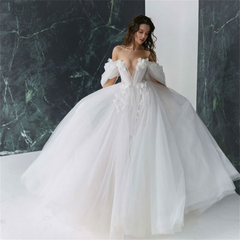 Coco niestandardowa suknia ślubna 2024 luksusowa gorset z dekoltem w serek suknia ślubna dla panny młodej seksowna damskie sukienki elegancka nowość w sukienkach