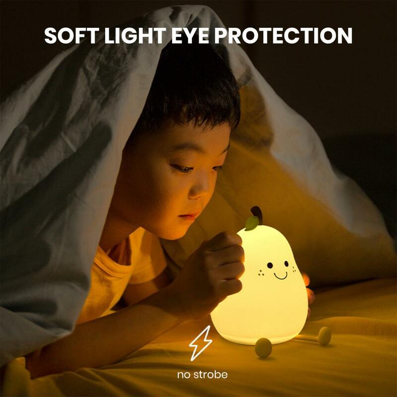 Recarregável em forma de pera LED Desk Light, luz noturna com temporizador para proteção dos olhos, sem cintilação, decoração de mesa