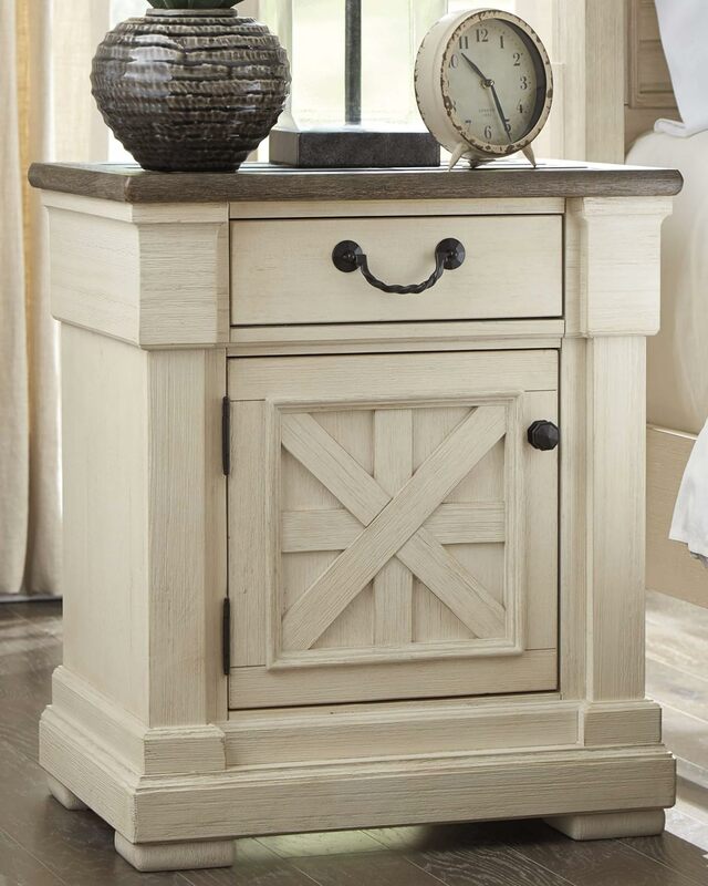 1 drawer nightstand with socket and USB charging port, antique white bedroom furniture  bedside table