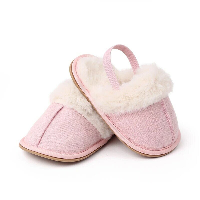 Winter Fluffy Baby Slides Slippers Soft Plush Warm Non Slip House Shoes Toddlers Boys Girls Indoor Slippers