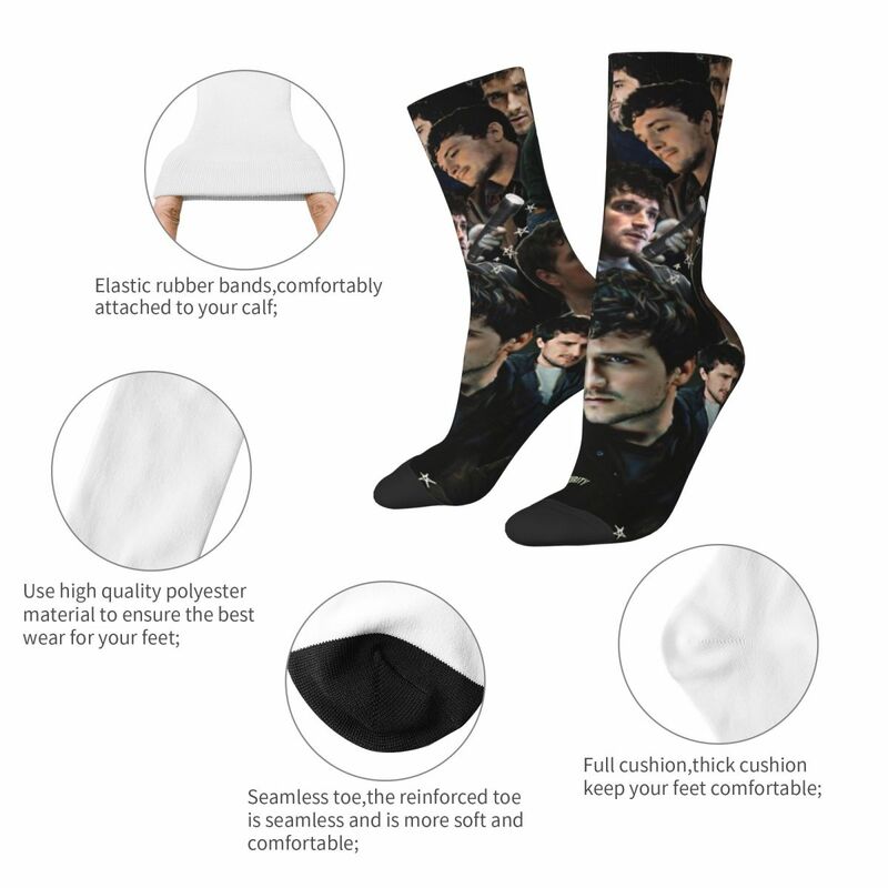 Colorful Josh Hutcherson Sports Socks Polyester Middle Tube Socks for Women Men