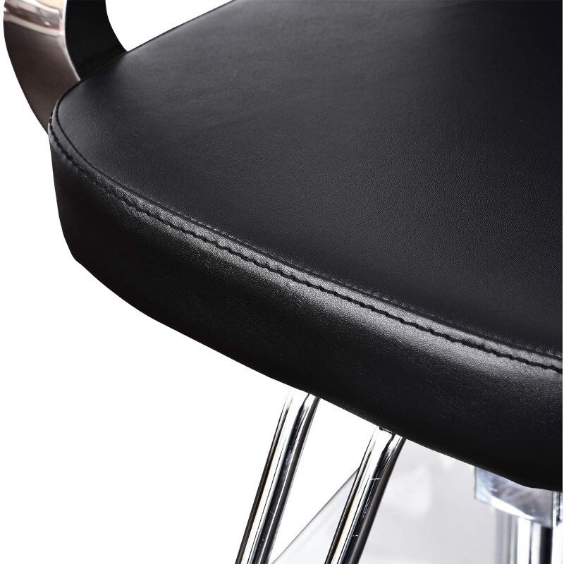 BarberPub Classic Hydraulic Barber Chair Faux Leather Hair Spa Salon Styling Beauty Equipment 2069 (Black)