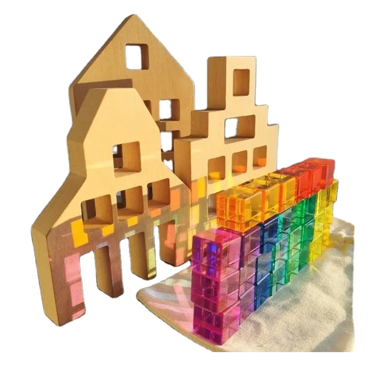 Grandes blocos de construção para crianças, Villa Cube, grande educação criativa, brinquedos montessorianos, grande casa holandesa, presente de aniversário