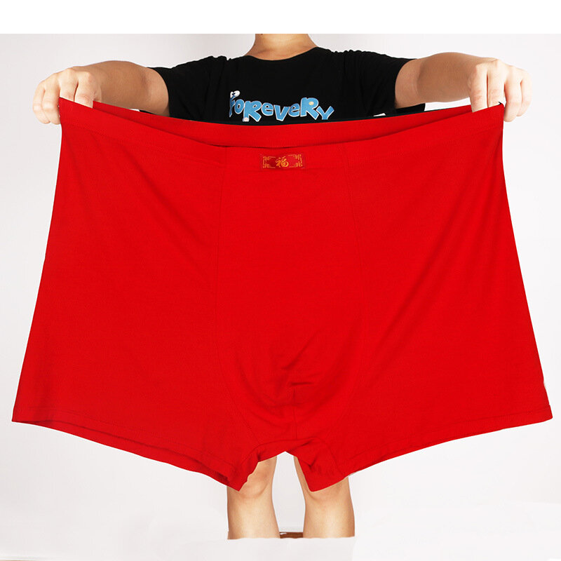Boxershorts de Modal para hombre, ropa interior suave de 200KG, 13XL, talla grande, 12XL, Jumbo, calzoncillos sueltos, 9XL, 5XL, rojo, negro, grande