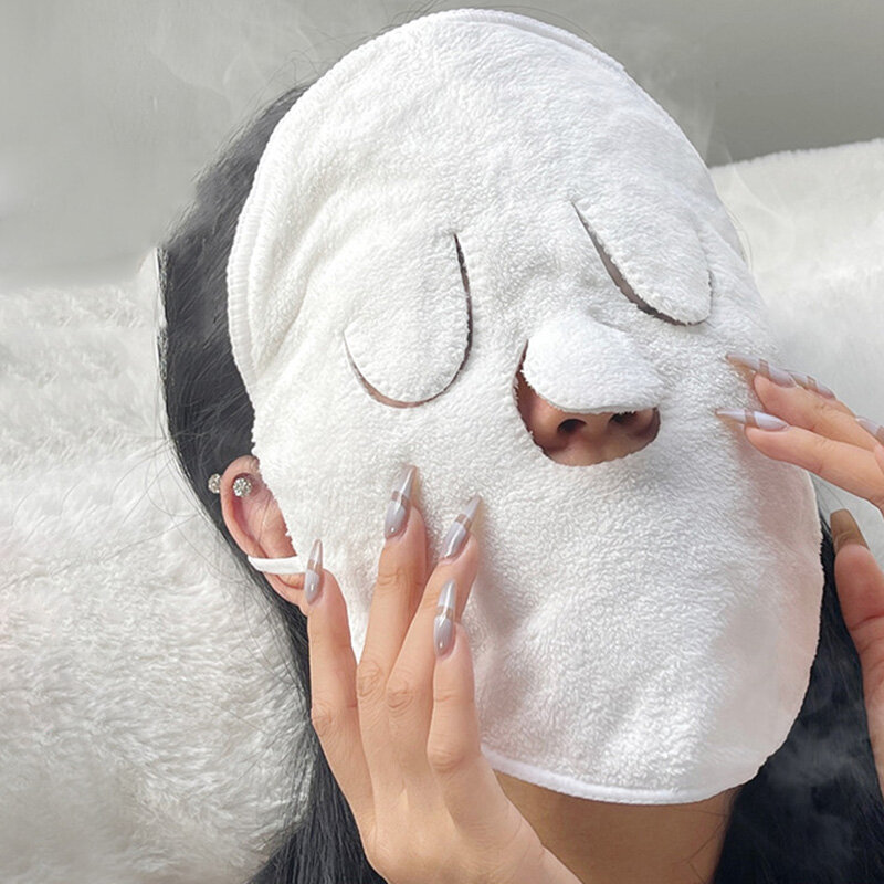 Mascarilla de algodón para el cuidado de la piel, toalla de compresa caliente, compresa húmeda, toalla Facial al vapor, abre la piel, limpia los poros, herramientas de belleza para el cuidado Facial