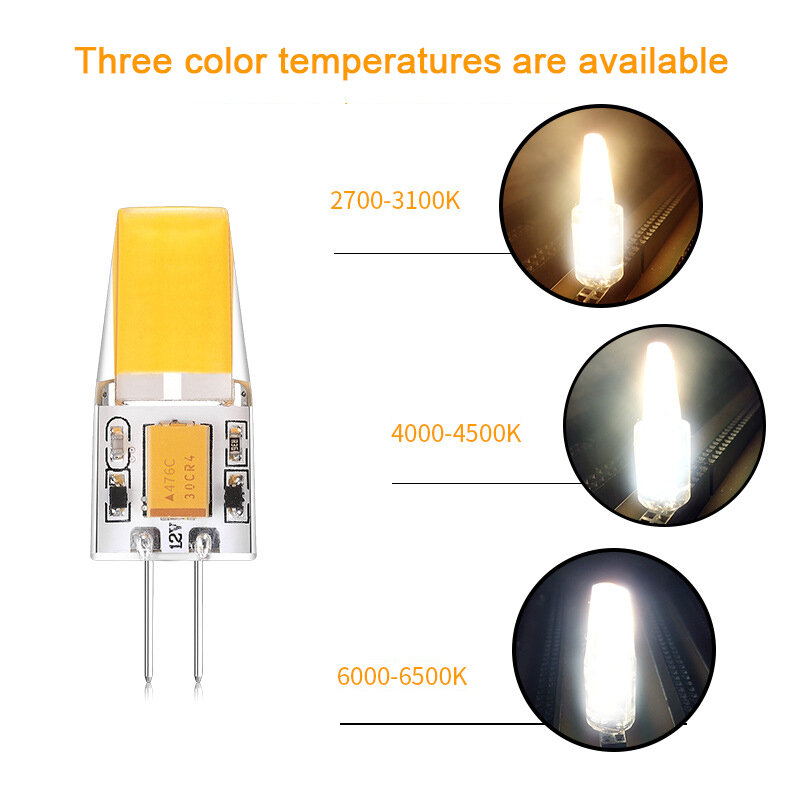 Lampu halogen Mini LED, 2/5/10 buah G4 AC/DC 12V daya rendah 1.2W 1.4W 2W 3W efisiensi bercahaya tinggi dapat mengganti 20W 50W