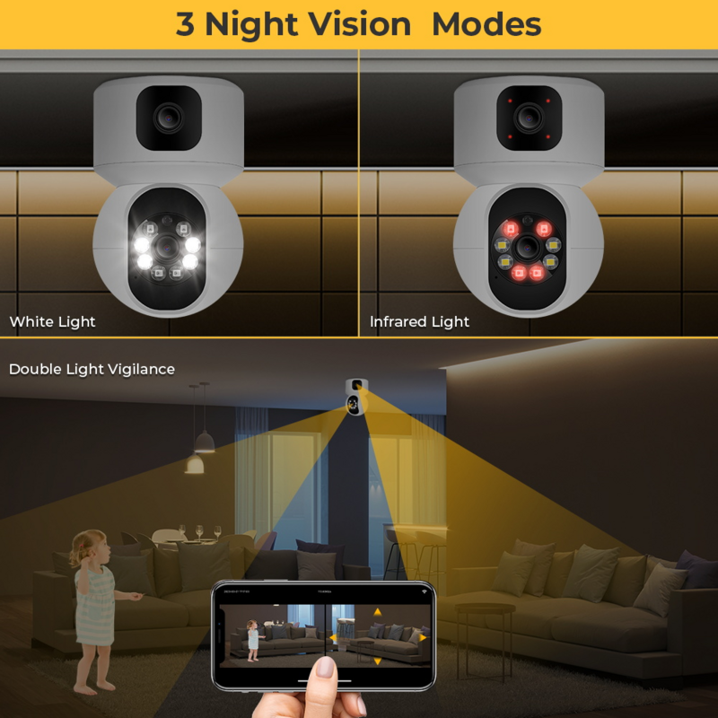 HAMROL 4K 8MP Dual Lens WiFi Camera Auto Tracking Ai rilevamento umano Outdoor Indoor 4MP Home secuiryt CCTV Video Baby Monitor